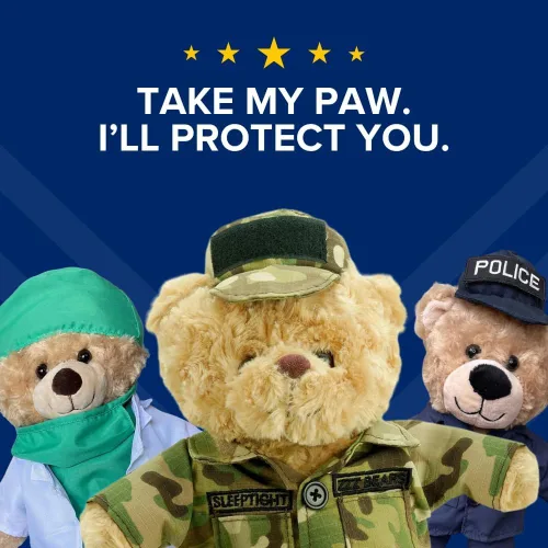Vista 8 de ZZZ Bears Airman Sleeptight Air Force - Oso de peluche con libro de cuentos y sistema de sueño, regalo reconfortante para niños de la Fuerza Aérea