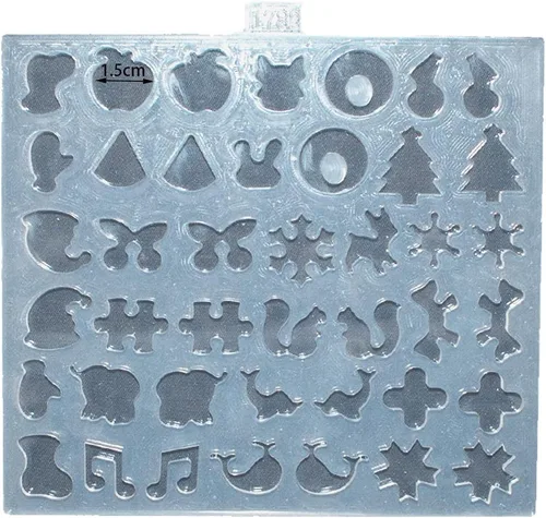 Vista 2 de 1 pieza de la serie de Navidad Mini Ear Studs árbol de Navidad/rompecabezas/notas musicales pendientes de resina molde de silicona, joyería DIY