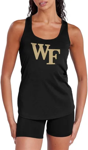 Vista 215 de Camiseta deportiva sin mangas oficial de NCAA Collegiate para mujer, con espalda cruzada, colección con logotipo primario