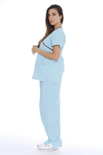 Vista 2 de Just Love Conjuntos de uniformes médicos para mujer (envoltura simulada)