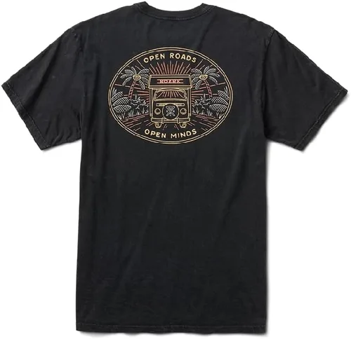 Vista 3 de Roark Camiseta de manga corta prémium para hombre, Open Roads Black