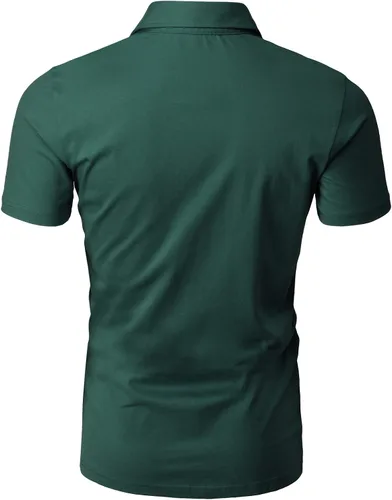 Vista 3 de H2H Camisas casuales de algodón ajustadas para hombre, camisa de manga largacorta con botones