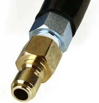 Vista 2 de Manguera de lavado a presión de 6000 PSI 3/8 pulgadas x 50 pies, azul, doble trenza de alambre, cubierta resistente resistente, con acopladores