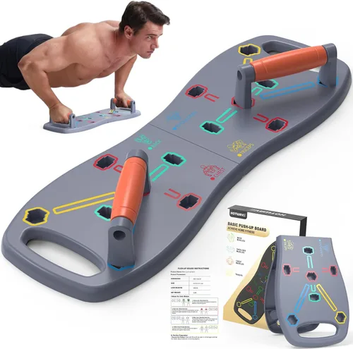 Vista 9 de HOTWAVE Push Up Board, Portable Pushup Board for Men, Foldable Push-up Board, Multifunctional Push Up Board-20 in 1 at Home Gym, Pushup Handles for