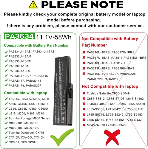 Vista 2 de Fancy Buying PABAS228 - Batería para portátil Toshiba Satellite T100 Serie T110 Satélite T110-00D Satélite T110-107 Satélite T110-10J Satélite