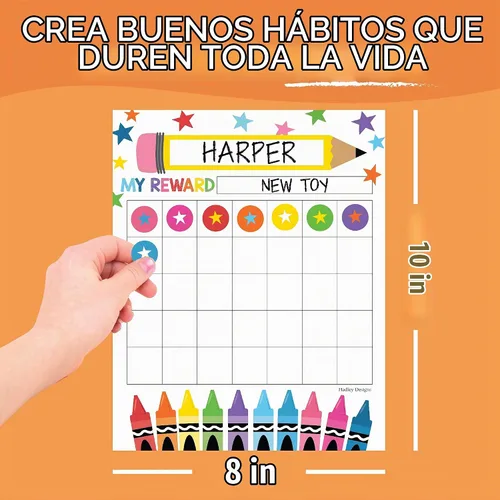 Vista 5 de Tabla de pegatinas para el comportamiento de los niños en casa y gráficos Clásico colorido
