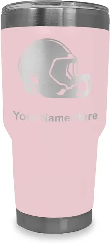 Vista 19 de LaserGram Vaso aislado al vacío de 20 onzas, casco de fútbol, grabado personalizado incluido (morado claro)