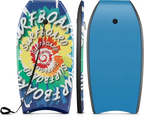 Vista 21 de Goplus Tabla de cuerpo ligera de 41/37/33 pulgadas para playa, tabla de surf con núcleo EPS, cubierta XPE, parte inferior lisa de HDPE, correa