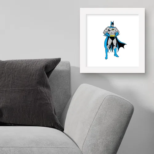 Vista 3 de Trends International Gallery Pops DC Comics Batman - Póster de pared de Batman New Look para pared, 12 x 12 pulgadas, versión enmarcada en blanco