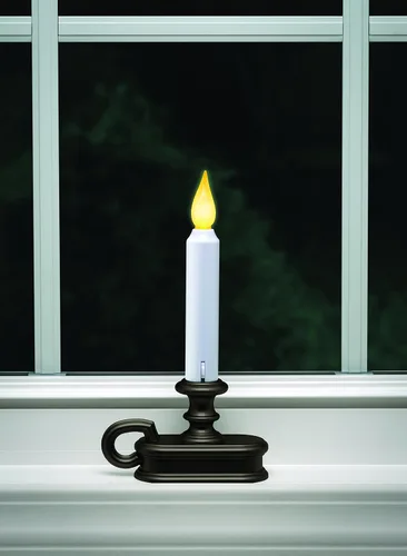 Vista 2 de Xodus Innovations FPC1215A - Vela de ventana de 9 pulgadas con pilas y base con asa y llama LED ámbar incluye 2 configuraciones de llama, parpadeo