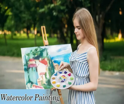 Vista 4 de 100 bandejas de pintura para niños, paleta de pintura de plástico con 10 pozos, paleta de bandeja de pintura acrílica inifus para niños, estudiantes