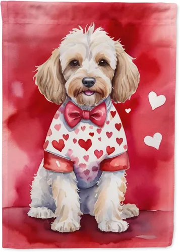 Vista 21 de Caroline's Treasures DAC5252GF Affenpinscher - Bandera de jardín con texto en inglés "My Valentine", bandera decorativa para patio exterior, patio