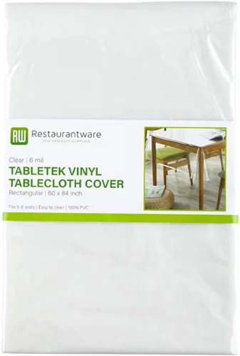 Vista 4 de Restaurantware -Table Tek - Protector de mesa de 54 x 54 pulgadas, 1 protector rectangular de PVC - 6 mil de grosor, impermeable, cubierta
