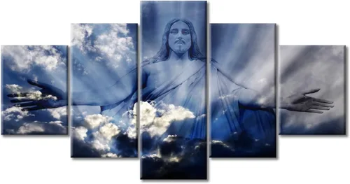 Vista 96 de TUMOVO Decoración de pared de iglesia cristiana de 3 paneles, imágenes de la resurrección de Jesús para sala de estar, dormitorio, cocina