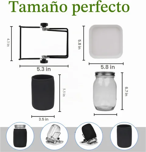 Vista 4 de Lulonpon Kit de germinación, kit de tarro de germinación de semillas de una pieza, tarros Mason de boca ancha con tapas de brotes de pantalla