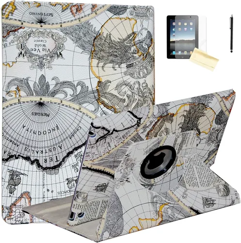 Vista 12 de Funda iPad 2, Funda iPad 3, Funda iPad 4, JYtrend (R) Soporte Rotatorio cierre magnético auto encendido/ apagado para iPad 2/3/4 A1395 A1396 A1397