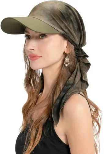 Vista 17 de ZLYC Gorro ligero con ala de quimioterapia para mujer, bufanda para la Tie Dyed Purple