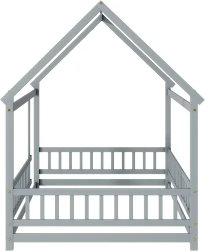 Vista 8 de Cama de tamaño matrimonial con valla y puerta, color gris