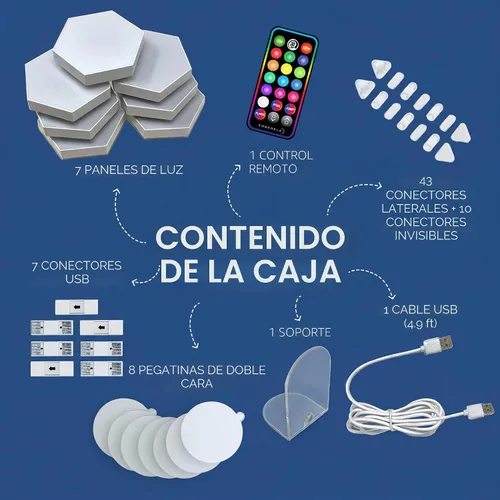 Vista 8 de Emberela HEXlights - Luces sensoriales para niños, 7 unidades, luces LED