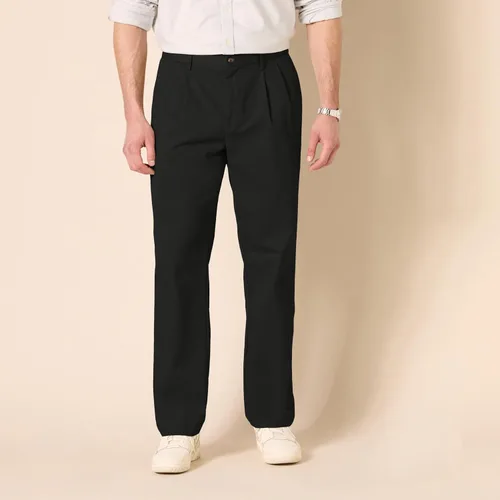 Vista 6 de Tienda Essentials - Pantalón chino para hombre con pinzas, ajuste clásico y resistente a las arrugas (Disponible en tallas grandes y altas)