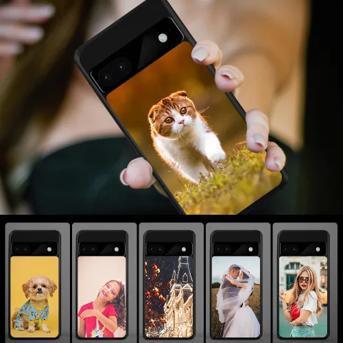 Vista 6 de Funda de teléfono de 5 piezas compatible con Google Pixel 6a, fundas en blanco de sublimación con aluminio personalizado imprimible + goma suave TPU