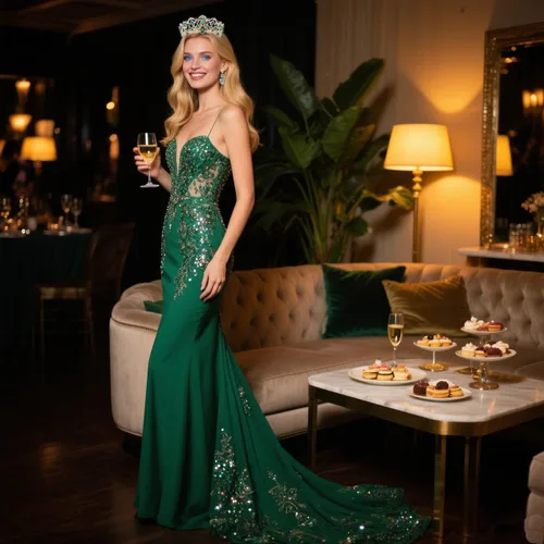 Vista 7 de Tiaras de coronas para mujer, corona de reina barroca real con diamantes de imitación, coronas de novia con peine, coronas de princesa Verde