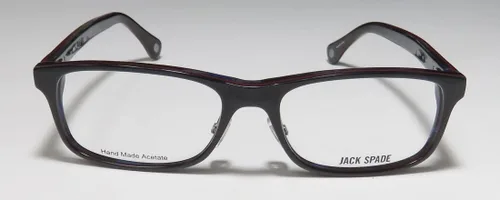 Vista 3 de Jack Spade Larson - Lentes rectangulares para hombre y mujer con bisagras flexibles de borde completo, auténticos coleccionables de forma clásica