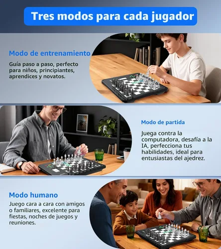Vista 10 de Tablero de Ajedrez Electrónico L6 con Luces LED, Juego de Ajedrez de Computadora con Visualización de Posición de Piezas, Juego de Ajedrez