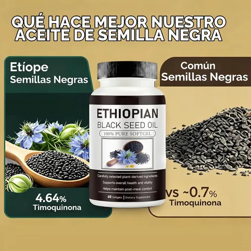 Vista 4 de Cápsulas blandas de aceite de semilla negra etíope,4.64%