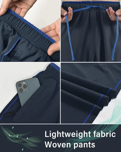 Vista 3 de TIBAIKER Mens Joggers Athletic Workout Golf Pants with Pockets Track Lounge Jogging Running Gym Pants