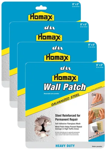 Vista 5 de Homax 41072055048 Parche de pared de acero galvanizado, 4 x 4 pulgadas, parche resistente
