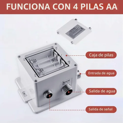 Vista 4 de Grifo de lavabo de baño sin contacto de oro cepillado, funciona con pilas, sensor de movimiento automático, grifo manos libres con válvula de mezcla