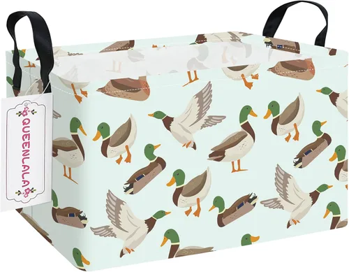 Vista 10 de QUEENLALA Cesta para la colada rectangular/Cesta para la ropa sucia plegable para habitación de niños, para organizar o almacenar, para juguetes