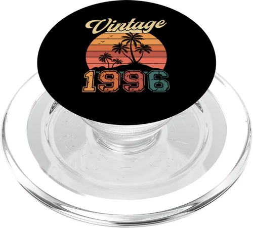 Vista 7 de Vintage 1996 Retro Sunset Nostalgia 90s 30th Birthday PopSockets Adhesive PopGrip