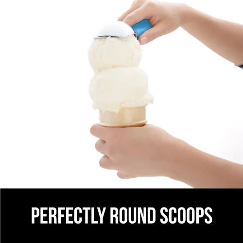 Vista 4 de Cuchara para helado premium de Gorilla Grip, apta para lavavajillas, con un mango de agarre cómodo, diseño resistente y duradero. Herramienta