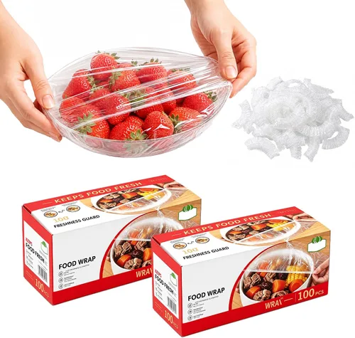 Vista 8 de 100 fundas elásticas desechables para tazones, envolturas elásticas para 100 pzas