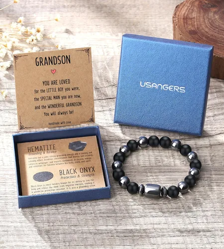 Vista 7 de Pulseras hechas a mano para hombres, regalos geniales para él, novio, marido, papá, hijo, abuelo, nieto, hermano, relleno de calcetines de Navidad