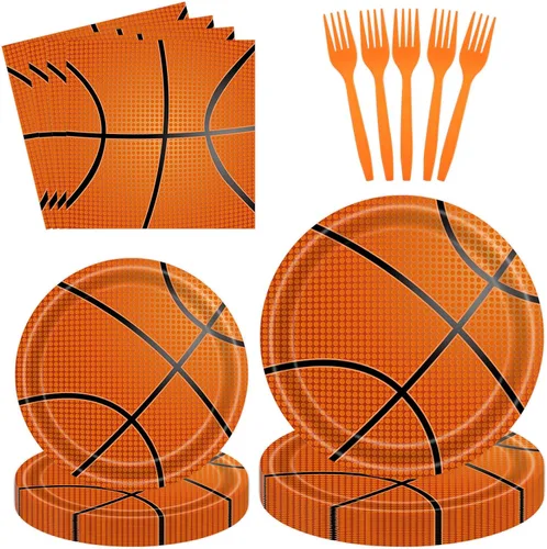 Vista 10 de 96 platos de papel de béisbol y servilletas para fiesta, platos de fiesta de béisbol, servilletas y tenedores, juego de vajilla desechable