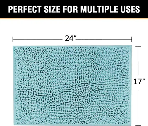 Vista 2 de H.VERSAILTEX Alfombra de Baño Alfombra de Baño Alfombras de Baño para Baño Antideslizante Alfombras de Baño Extra Gruesa de Chenilla Alfombra 17" x