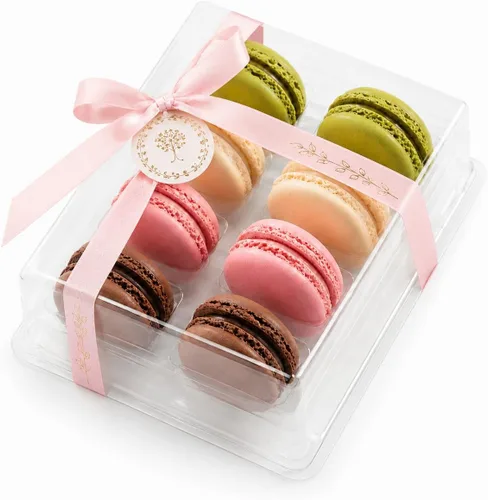 Vista 10 de Pastry Chef's Boutique - Cajas de regalo pequeñas de plástico transparente para macarons franceses - Capacidad para 2 macarons - Tamaño de cavidad