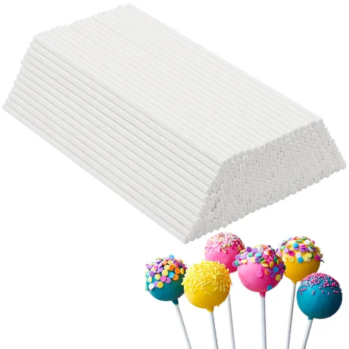 Vista 10 de 300 palitos de papel blanco de 4 pulgadas, palitos de lechón de papel, palitos de pastel para decoración de pasteles, chocolate, galletas, caramelo