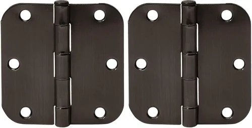 Vista 10 de Amazon Basics Bisagras de puerta interior redondeadas resistentes de radio 5/8, 3.5 x 3.5 pulgadas, paquete de 18, negro mate