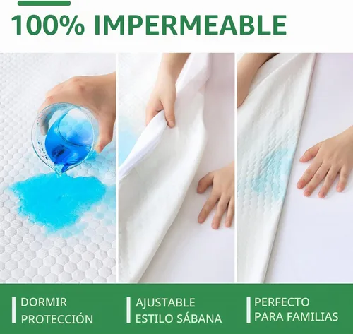 Vista 4 de Protector de colchón Queen impermeable, refrescante, tela transpirable de viscosa 3D, bolsillo profundo de 8-18 pulgadas, lavable, sin ruido