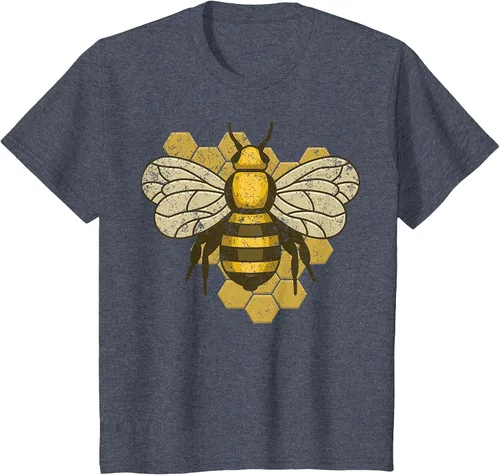 Vista 39 de Retro Beekeeper Beekeeper Honey Bumblebee Vintage Saves Bees T-Shirt Asphalt Grey