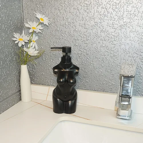 Vista 5 de Dispensador de jabón de loción para niña, dispensador de jabón líquido recargable para manos, dispensador de jabón de cocina premium (negro)
