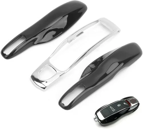 Vista 6 de Fydun Key Case Cove - Funda protectora para llave de automóvil 911 (negro horneado + carcasa plateada)
