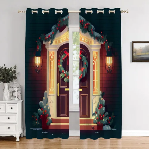 Vista 181 de Cortinas opacas de poliéster multicapa para cafetería, con diseño de diamantes, 2 unidades, 26 x 24 pulgadas