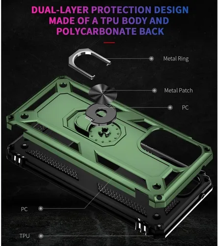 Vista 4 de Yiakeng Funda para Samsung A53 5G, Galaxy A53 5G con protector de pantalla HD, fundas protectoras de grado militar con anillo para Samsung Galaxy