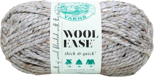 Vista 182 de Lion Brand Yarn - Ovillo de lana Wool-Ease Thick & Quick color fuerza aérea Super Bulky Wool Acrylic Blend Fiber for Soft Hats, Sweaters, Chunky
