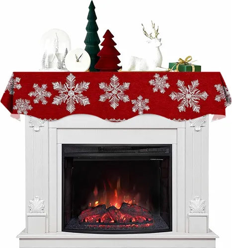 Vista 20 de NYZE Bufanda para Repisa de Chimenea Navideña 60 x 17 Pulgadas Cubierta Decorativa para Repisa de Chimenea de Navidad Camino de Mesa para Repisa